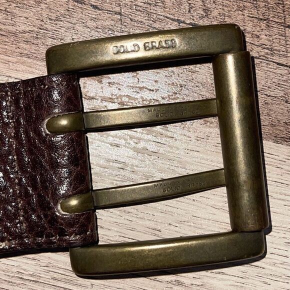 The W by Worth Collection Womens Pebble Leather Wide Strap Fashion Belt Brown OS main image 6